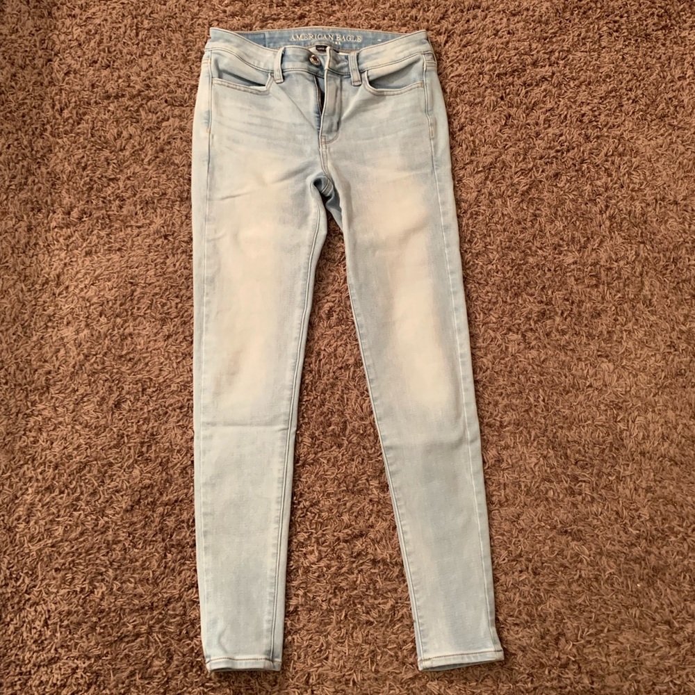 Light blue hi rise American eagle jeans